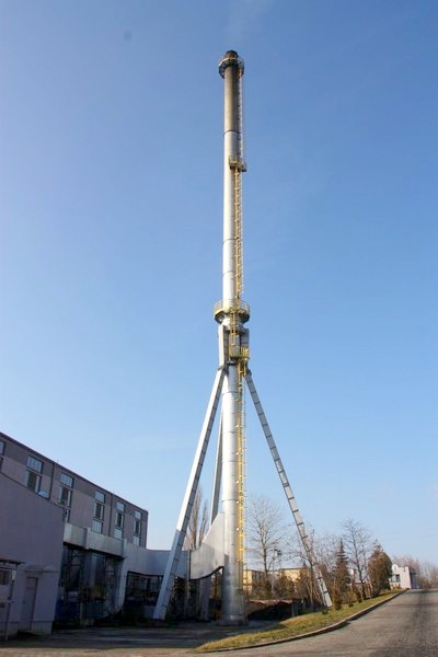 Projekt konstrukcyjny remontu komina stalowego o wysokości 75m dla PEC Kutno